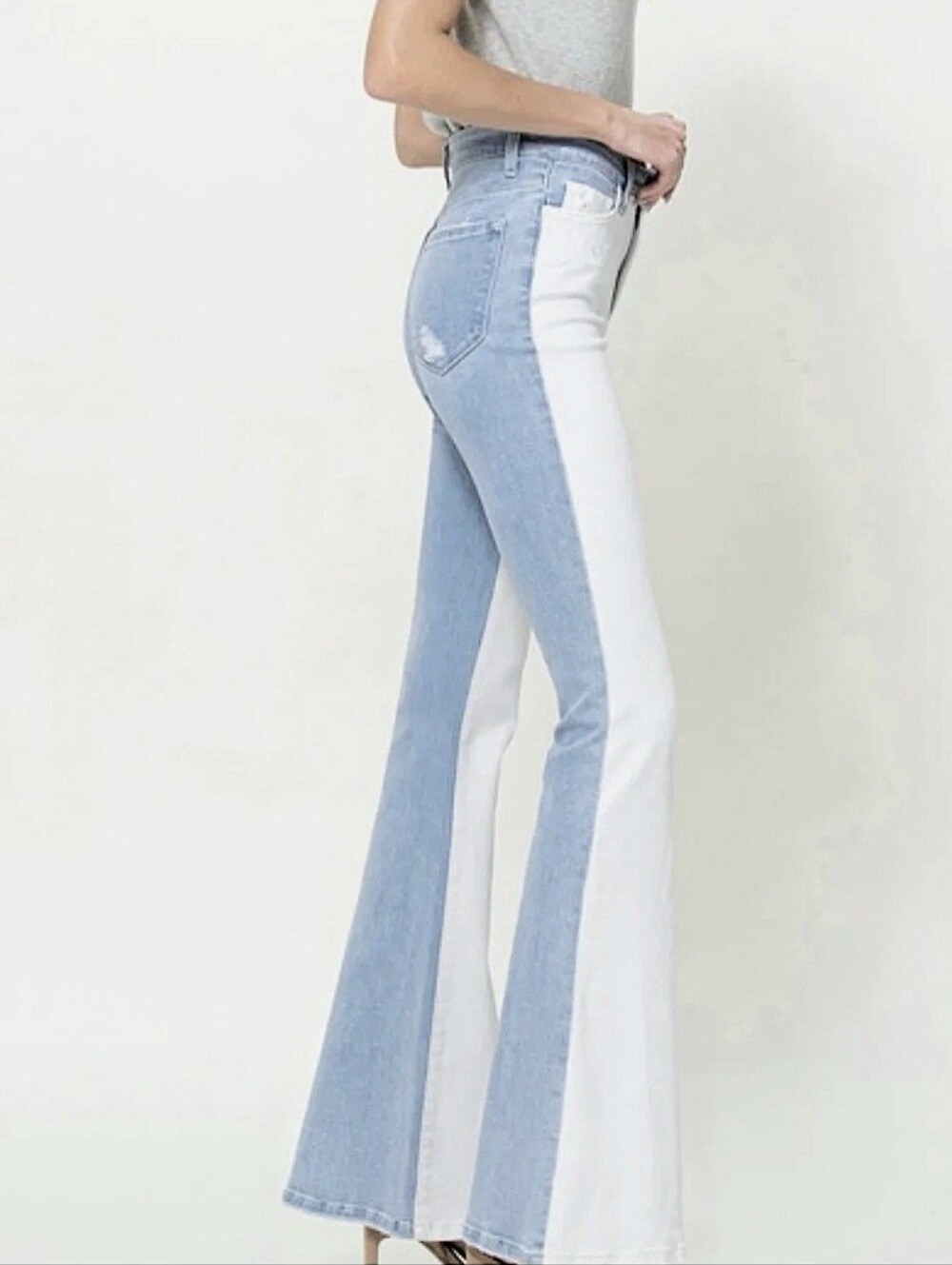 Vervet by Flying Monkey Dazzling Color Block Flare Jeans Size 26